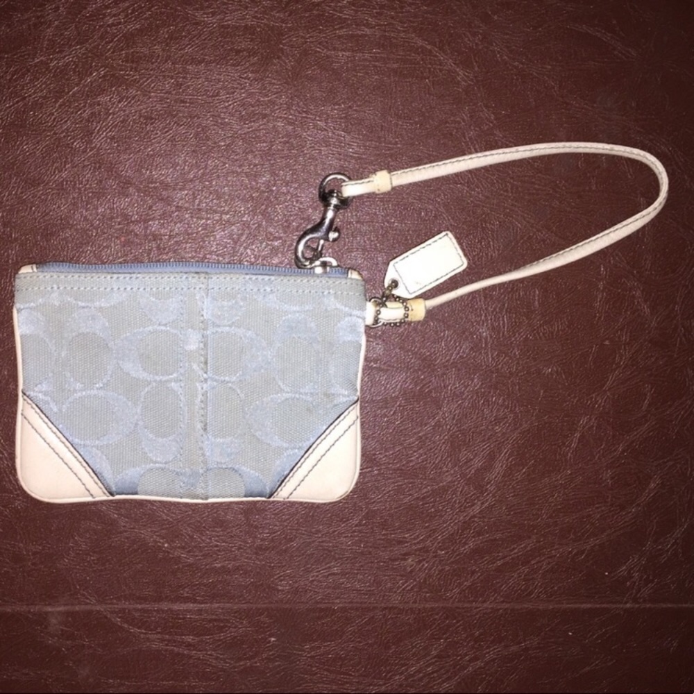 Authentic Coach Signature Print Wristlet